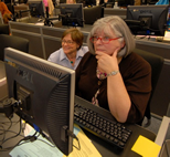 teacher at computer