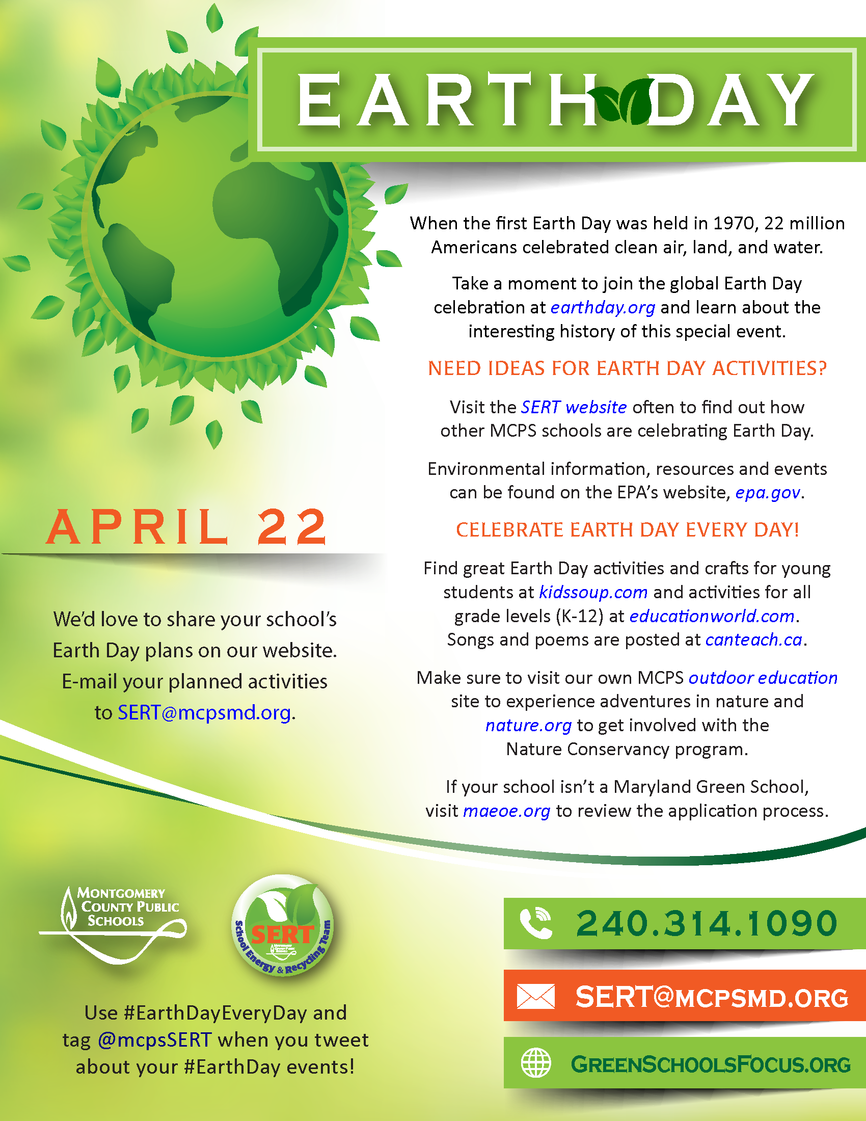 Click here for the Earth Day flyer
