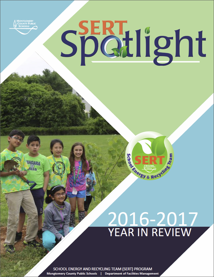 The cover of the 2016-2017 SERT Spotlight Flipbook features a photograph of one of our SERT teams posing with a tree they planted; the SERT logo and the SERT Spotlight logo The cover of the 2016-2017 SERT Spotlight Flipbook features a photograph of one of our SERT teams posing with a tree they planted; the SERT logo and the SERT Spotlight logo