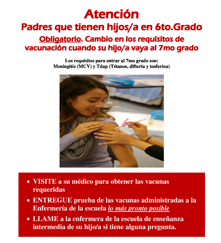 Grade 7 Immunization- Spanish