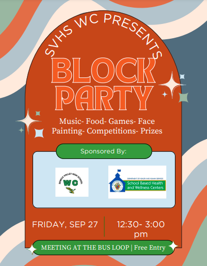 9-27 SVHS Wellness Center Block Party Flyer