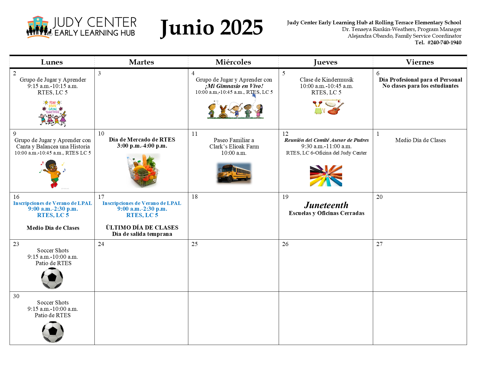 Calendario de junio de 2025