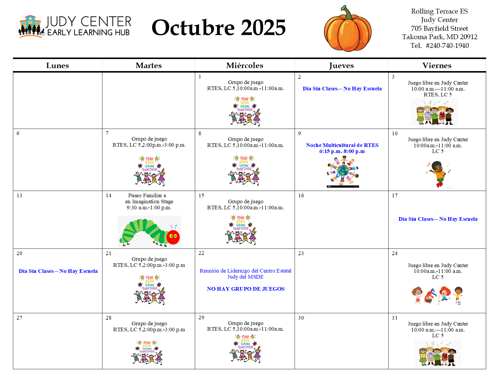 Calendario de octubre de 2025