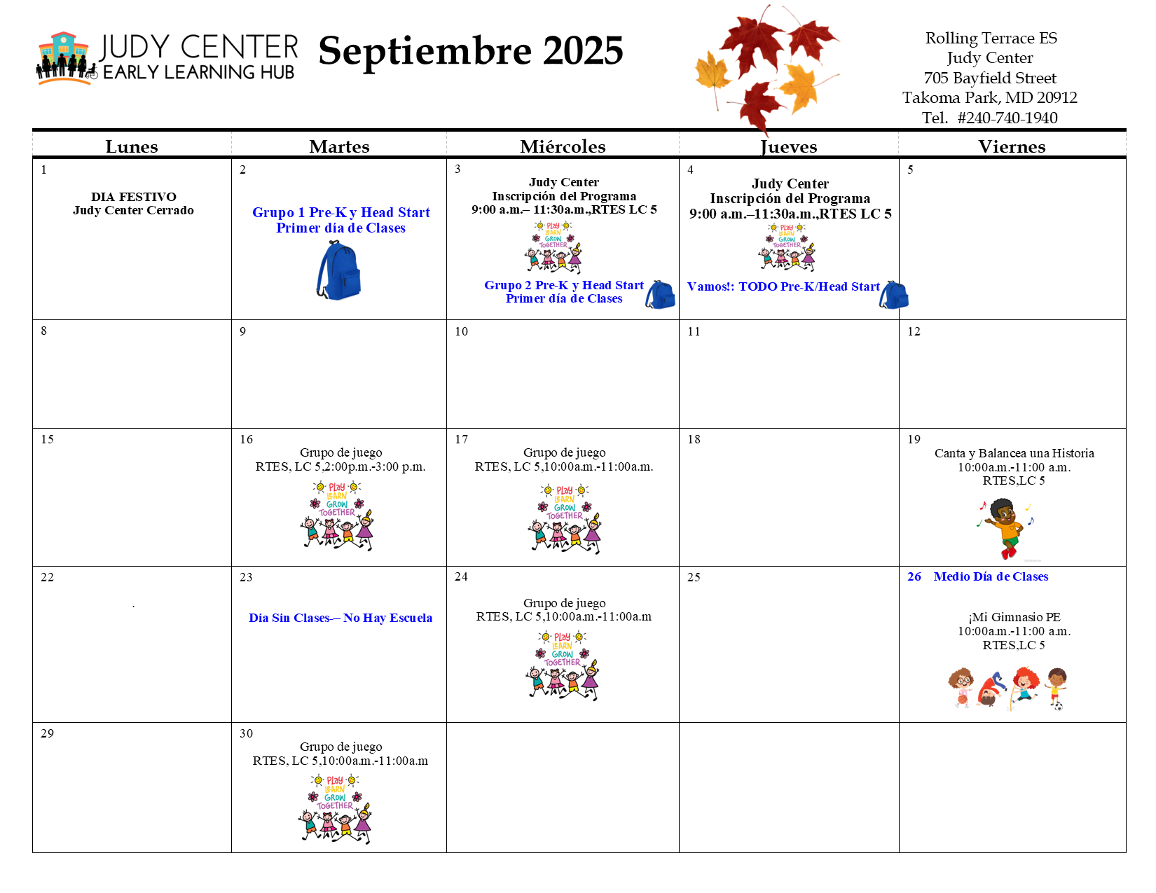 Calendario de septiembre de 2025