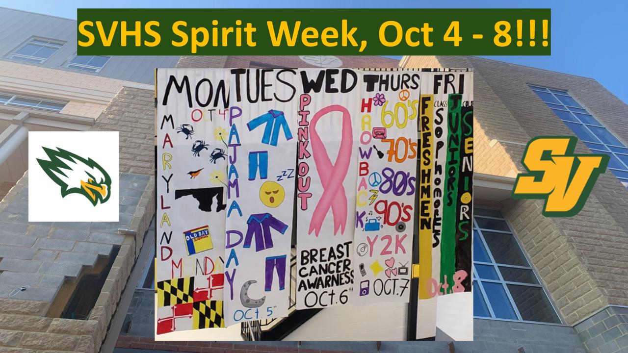 2021-22 Spirit Week Theme Days Pic