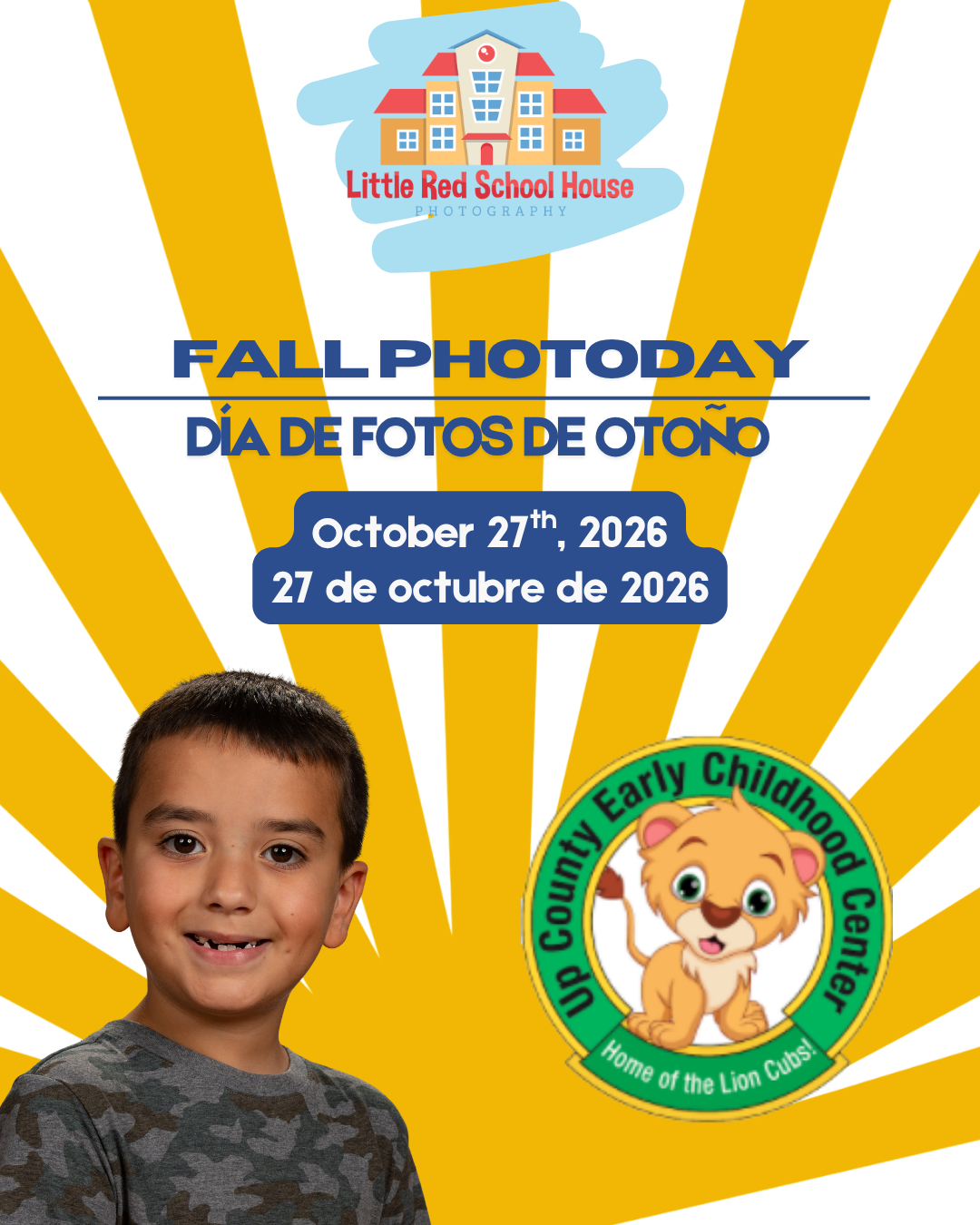 Fall portraits flyer for 10/27/26