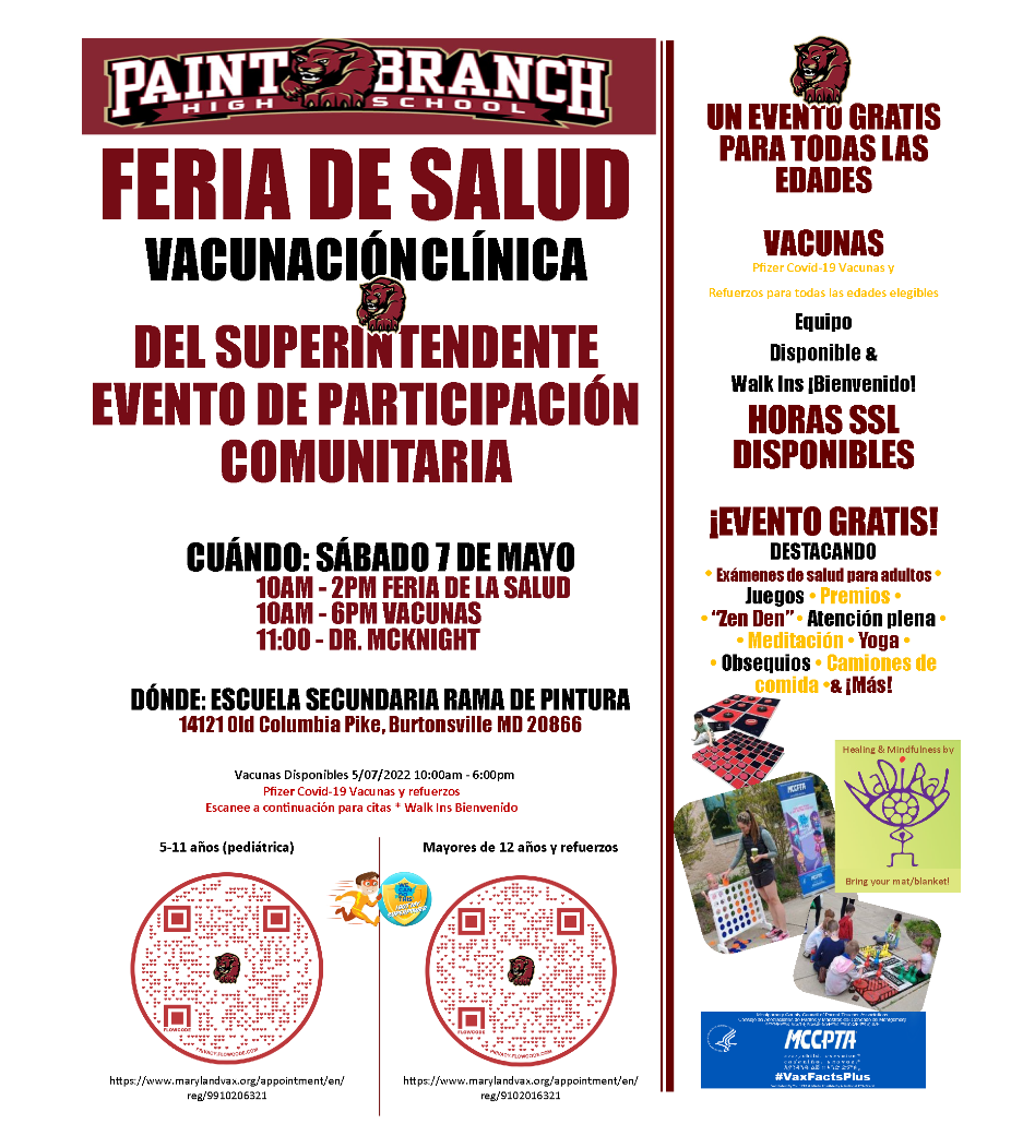 Paint Branch Health Fair Paint Branch HS