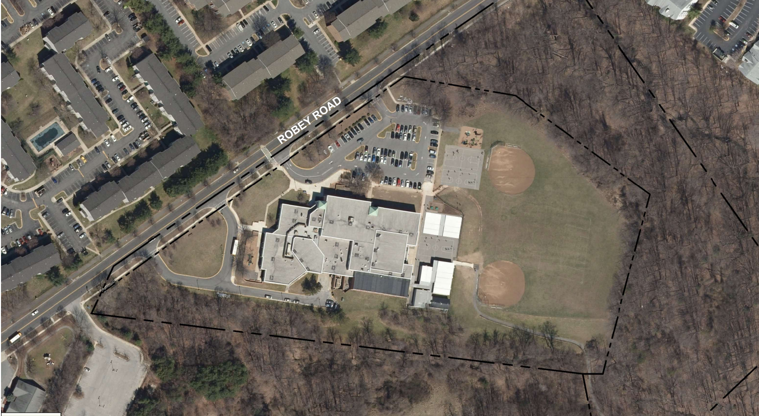 aerial view of Greencastle ES, from workshop #1 presentation