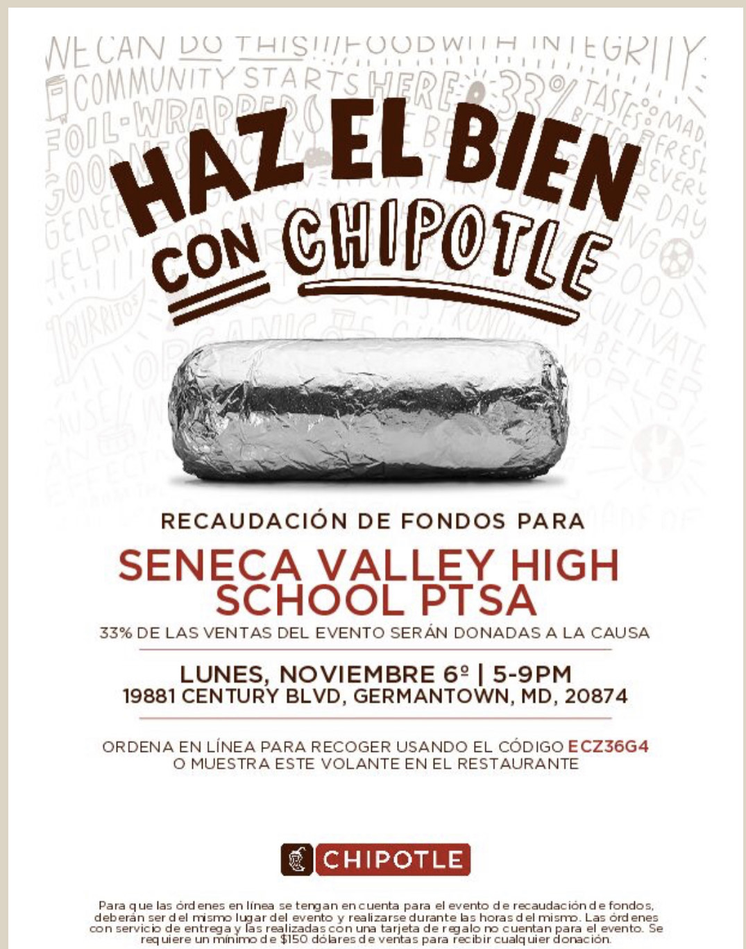 11-06-23 PTSA Chipotle Fundraiser (Esp)
