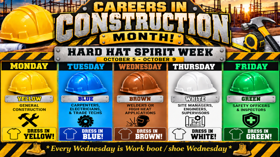 Careers In Construction Hard Hat Spirit Week Video Thumbnal