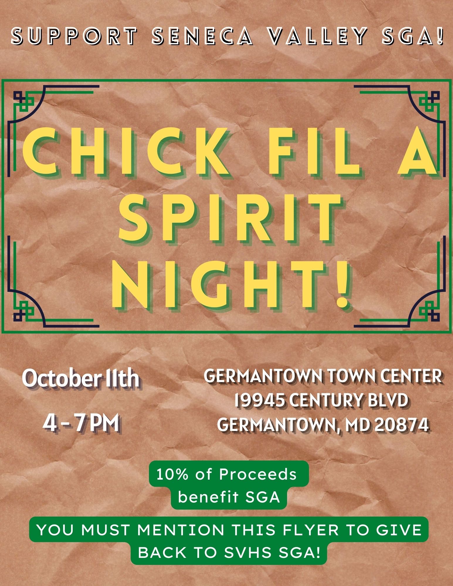 10-11-22 SVHS Chick Fil A Spirit Night