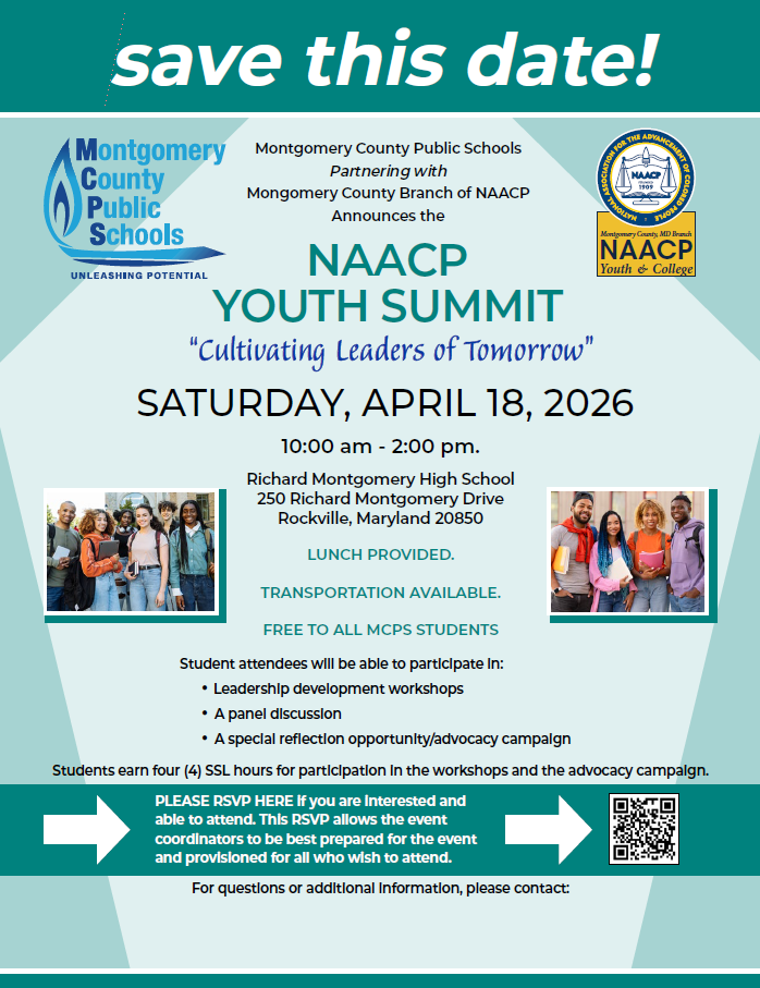 04-18-26 MCPS NAACP Youth Summit Flyer