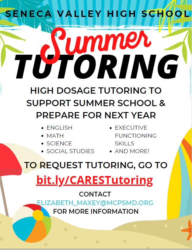 SVHS Summer Tutoring Flyer Image