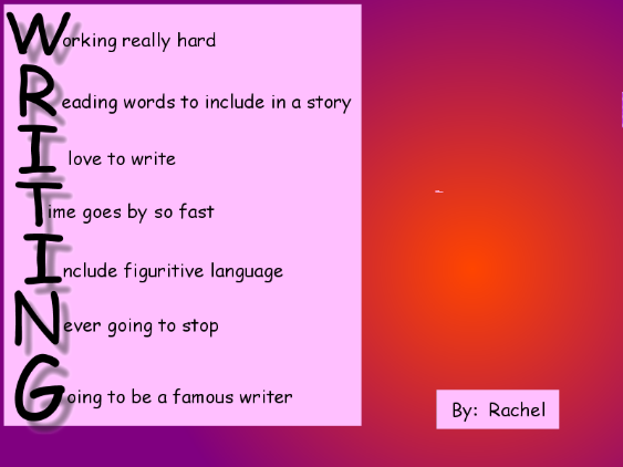 rachel acrostic.pxi
