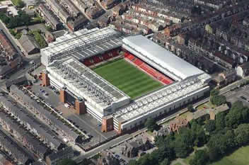 Aerial photo of Anfield