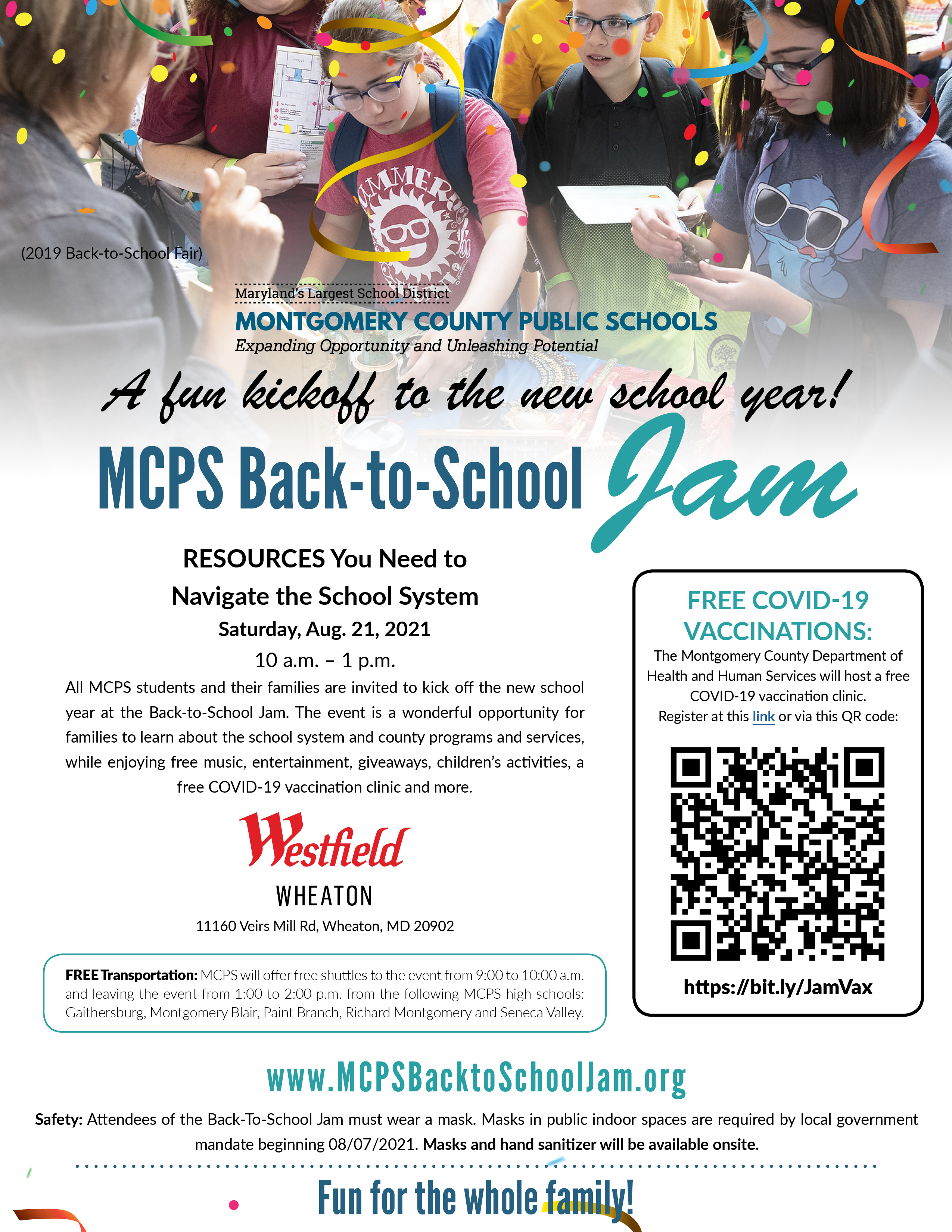 MCPS Summer Jam English Flyer image