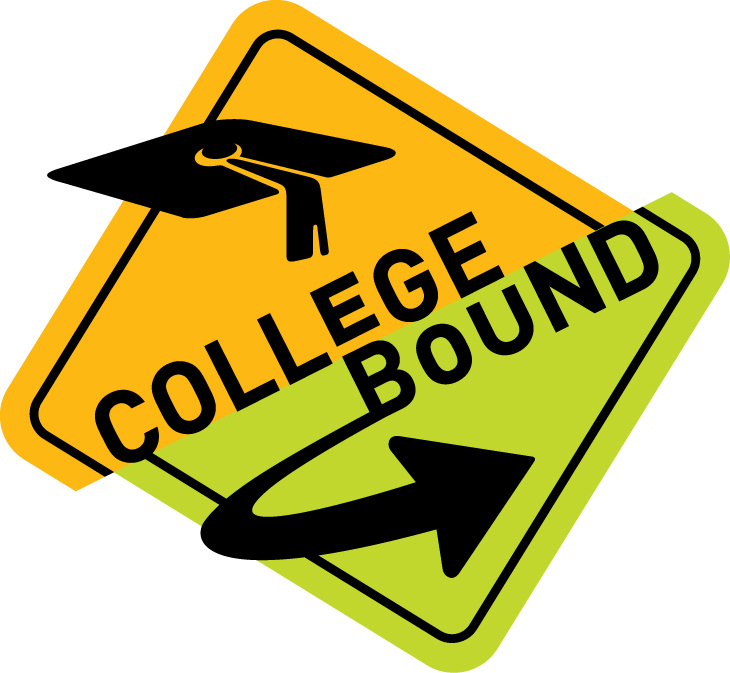 college bound road sign