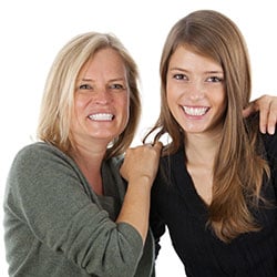 female student with her mother