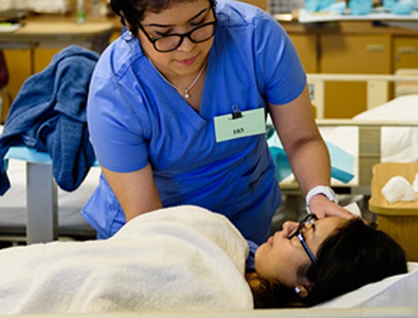 school nurse with student