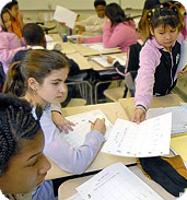 Galway Elementary students with data notebooks