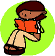 Clip Art - girl reading book