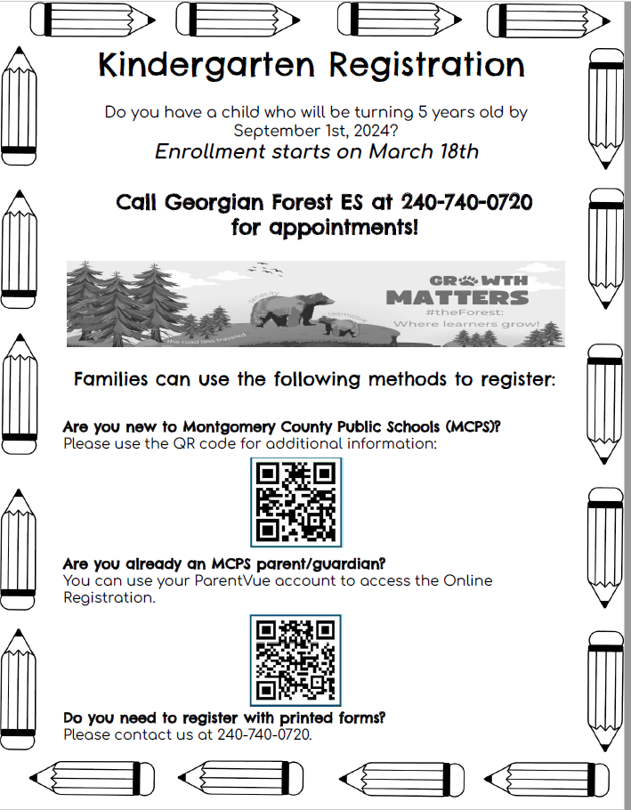 Kindergarten Registration Forest ES