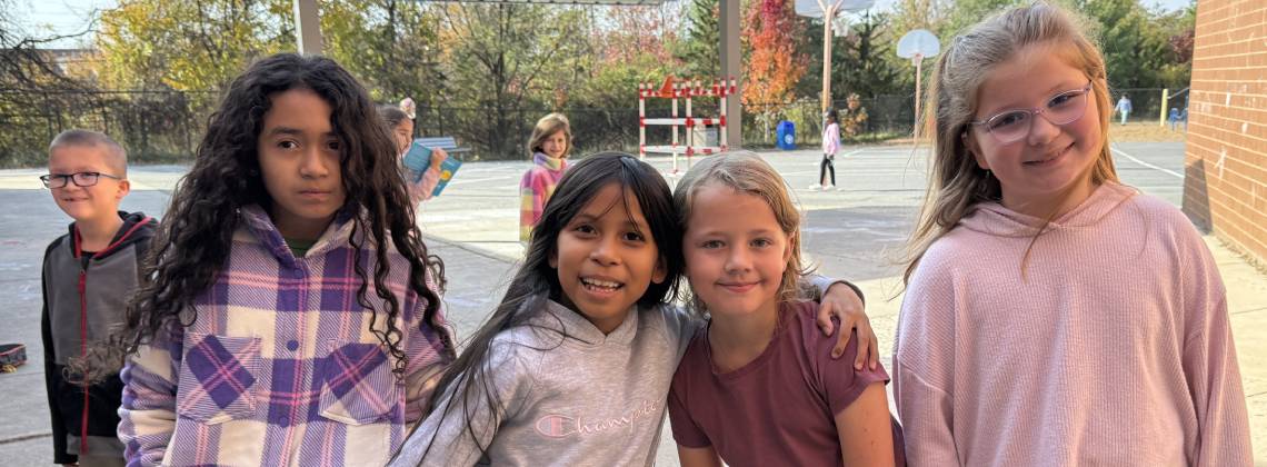 Elementary kids collaborating