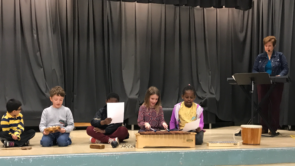 Five students perform original work in Lion's Share of Melodies.