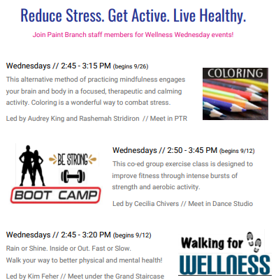 Wellness Wednesdays Quarter 1 Fall 2018