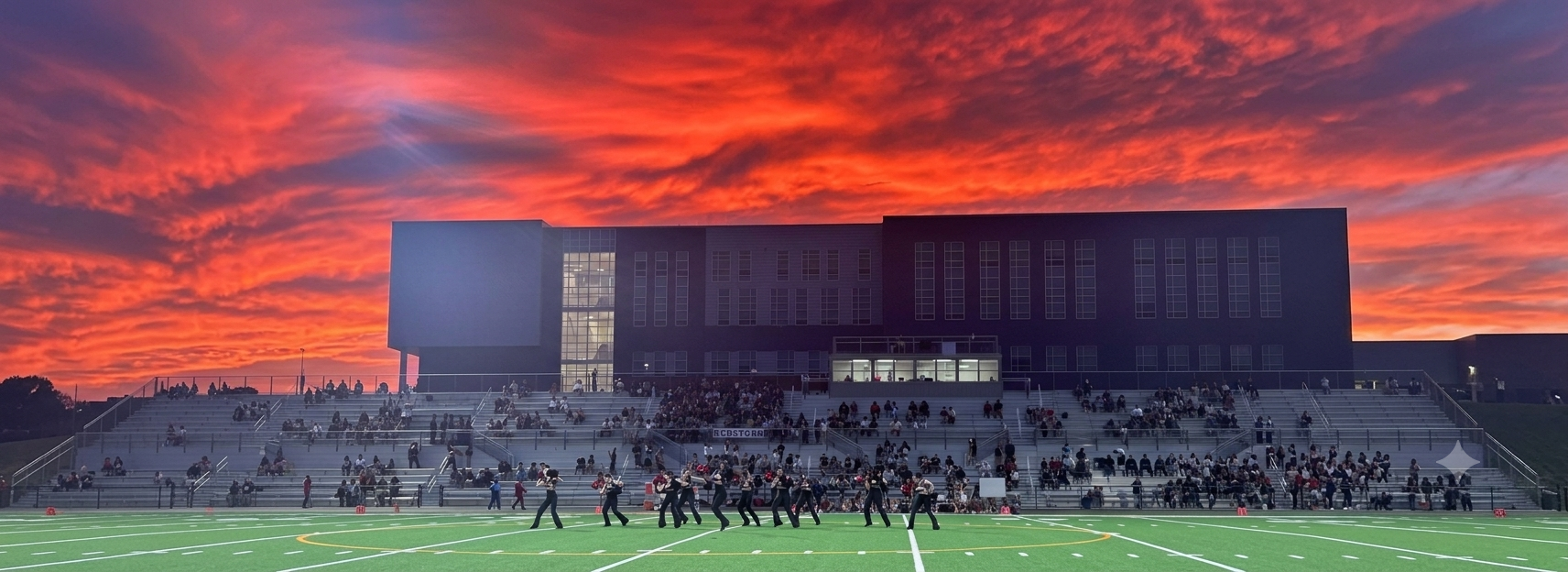 Picture of the stadium field at night under the lights