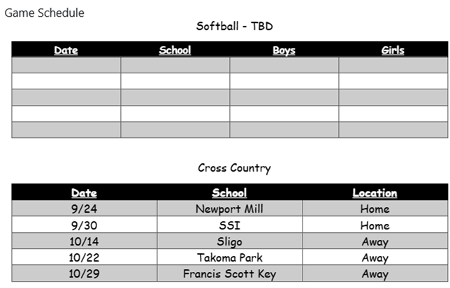 schedule of fall athletics 2025