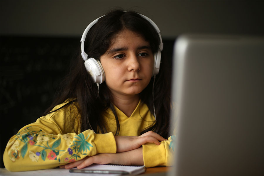 girl at computer